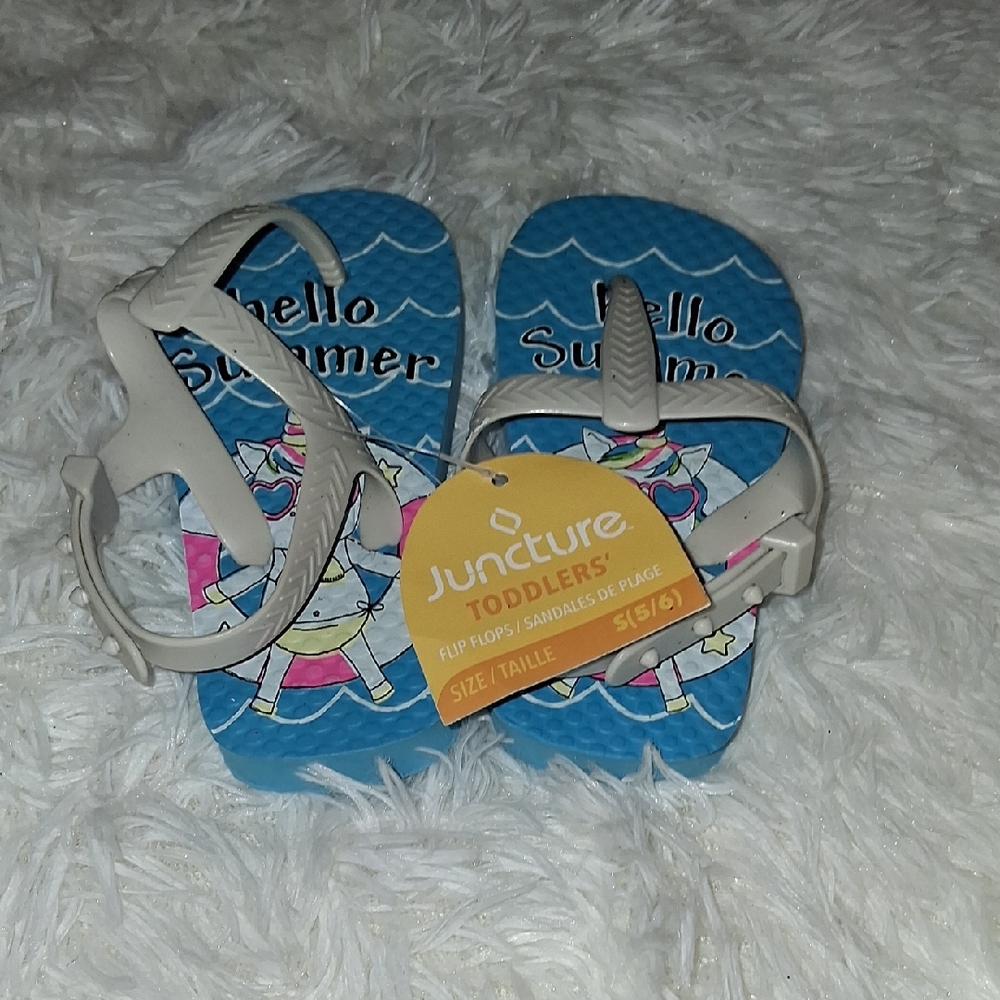 Juncture Toddler Flip Flops - Blue and White